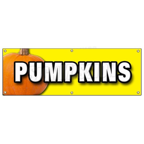 PUMPKINS BANNER SIGN patch halloween signs produce farm you pick gourd